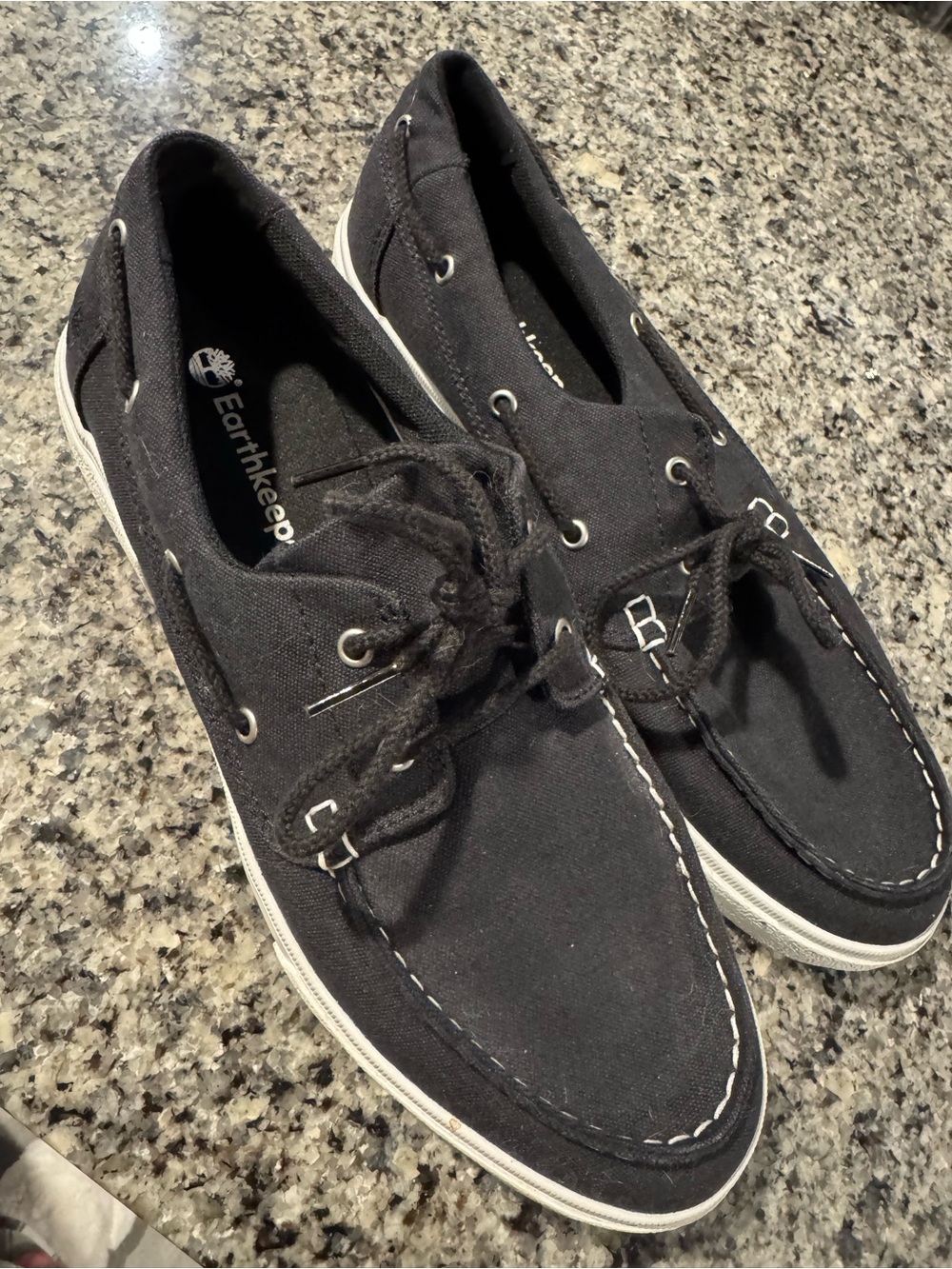 Timberland Earthkeepers Men's Tencel Canvas Dark Gray Boat Shoes Size 10.5